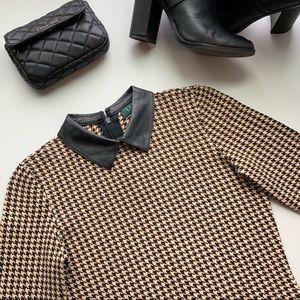 NEVER WORN Ralph Lauren Dress, Leather Collar XS